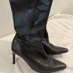 Knee High Coach Leather High Heel Boots